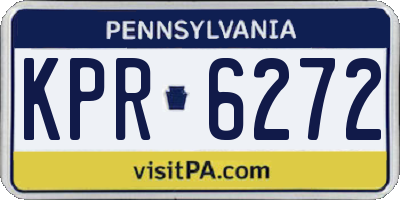 PA license plate KPR6272