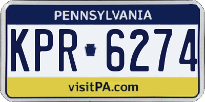 PA license plate KPR6274