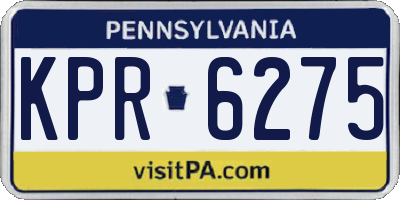PA license plate KPR6275
