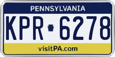 PA license plate KPR6278
