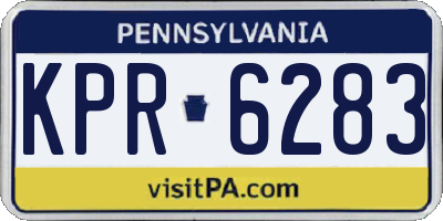 PA license plate KPR6283