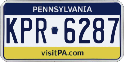 PA license plate KPR6287