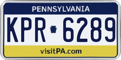 PA license plate KPR6289