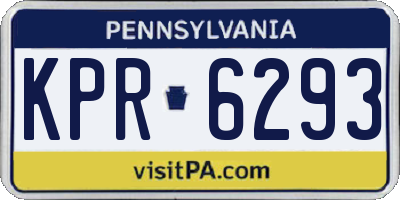 PA license plate KPR6293