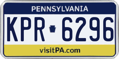 PA license plate KPR6296