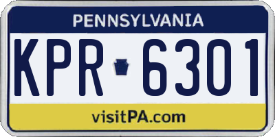 PA license plate KPR6301