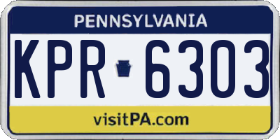 PA license plate KPR6303