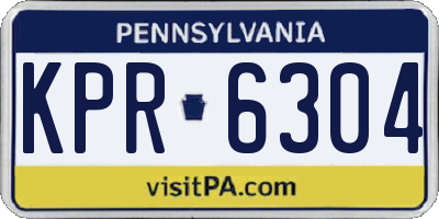 PA license plate KPR6304