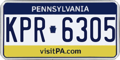 PA license plate KPR6305