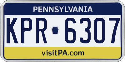 PA license plate KPR6307