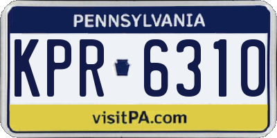 PA license plate KPR6310
