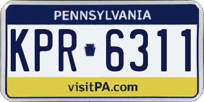 PA license plate KPR6311