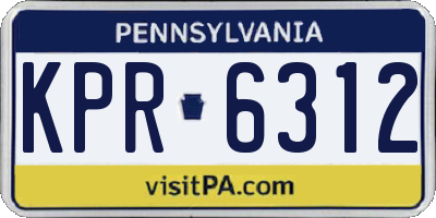 PA license plate KPR6312