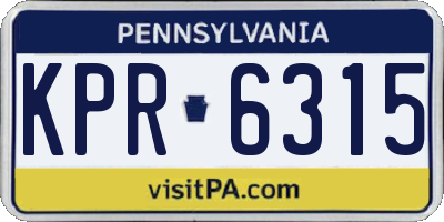 PA license plate KPR6315