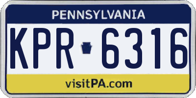 PA license plate KPR6316