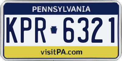 PA license plate KPR6321