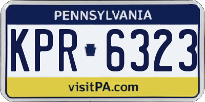 PA license plate KPR6323