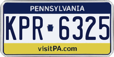 PA license plate KPR6325