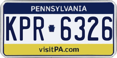 PA license plate KPR6326