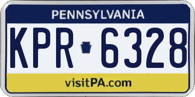 PA license plate KPR6328
