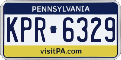 PA license plate KPR6329