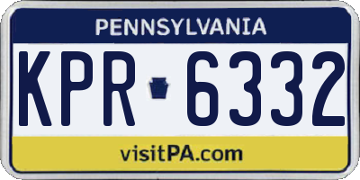 PA license plate KPR6332