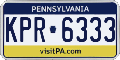 PA license plate KPR6333