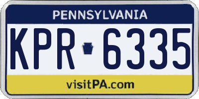 PA license plate KPR6335