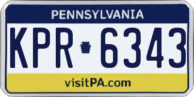 PA license plate KPR6343