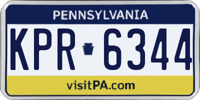 PA license plate KPR6344