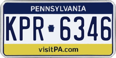 PA license plate KPR6346