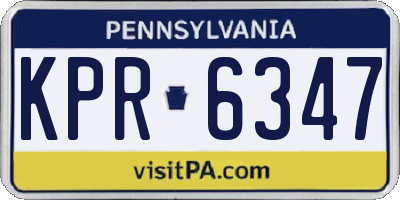 PA license plate KPR6347