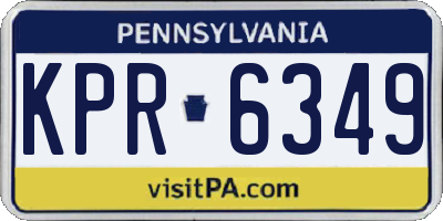 PA license plate KPR6349