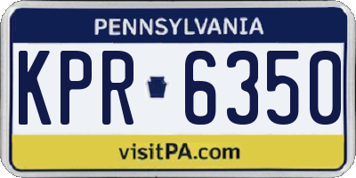 PA license plate KPR6350