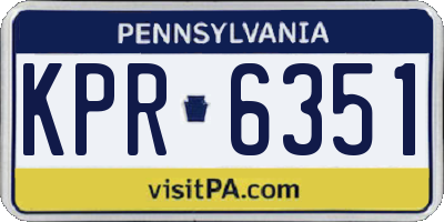PA license plate KPR6351