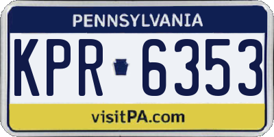 PA license plate KPR6353