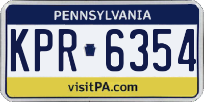 PA license plate KPR6354