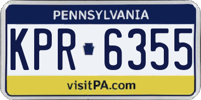 PA license plate KPR6355