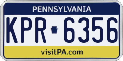 PA license plate KPR6356