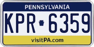 PA license plate KPR6359