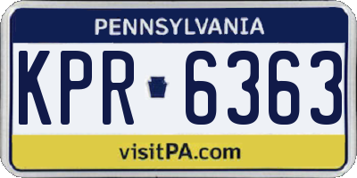 PA license plate KPR6363