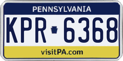 PA license plate KPR6368