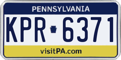PA license plate KPR6371
