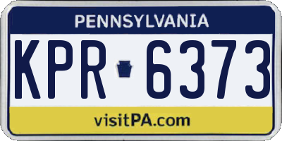 PA license plate KPR6373