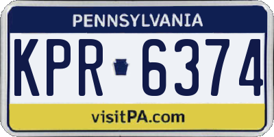 PA license plate KPR6374