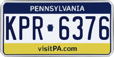PA license plate KPR6376
