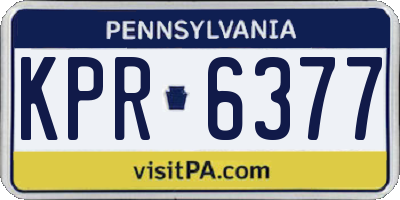 PA license plate KPR6377
