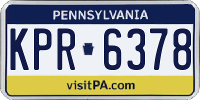 PA license plate KPR6378