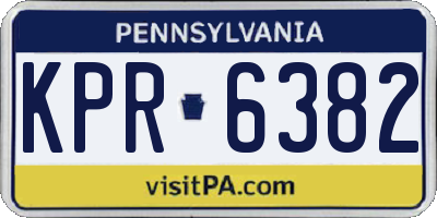 PA license plate KPR6382
