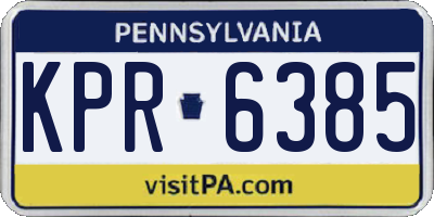 PA license plate KPR6385